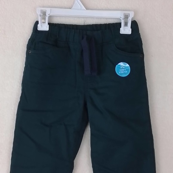 Carter's Kid Cotton Blend Joggers Boy's Size 4 in Dark Green w/ Terry Lining - Picture 10 of 10